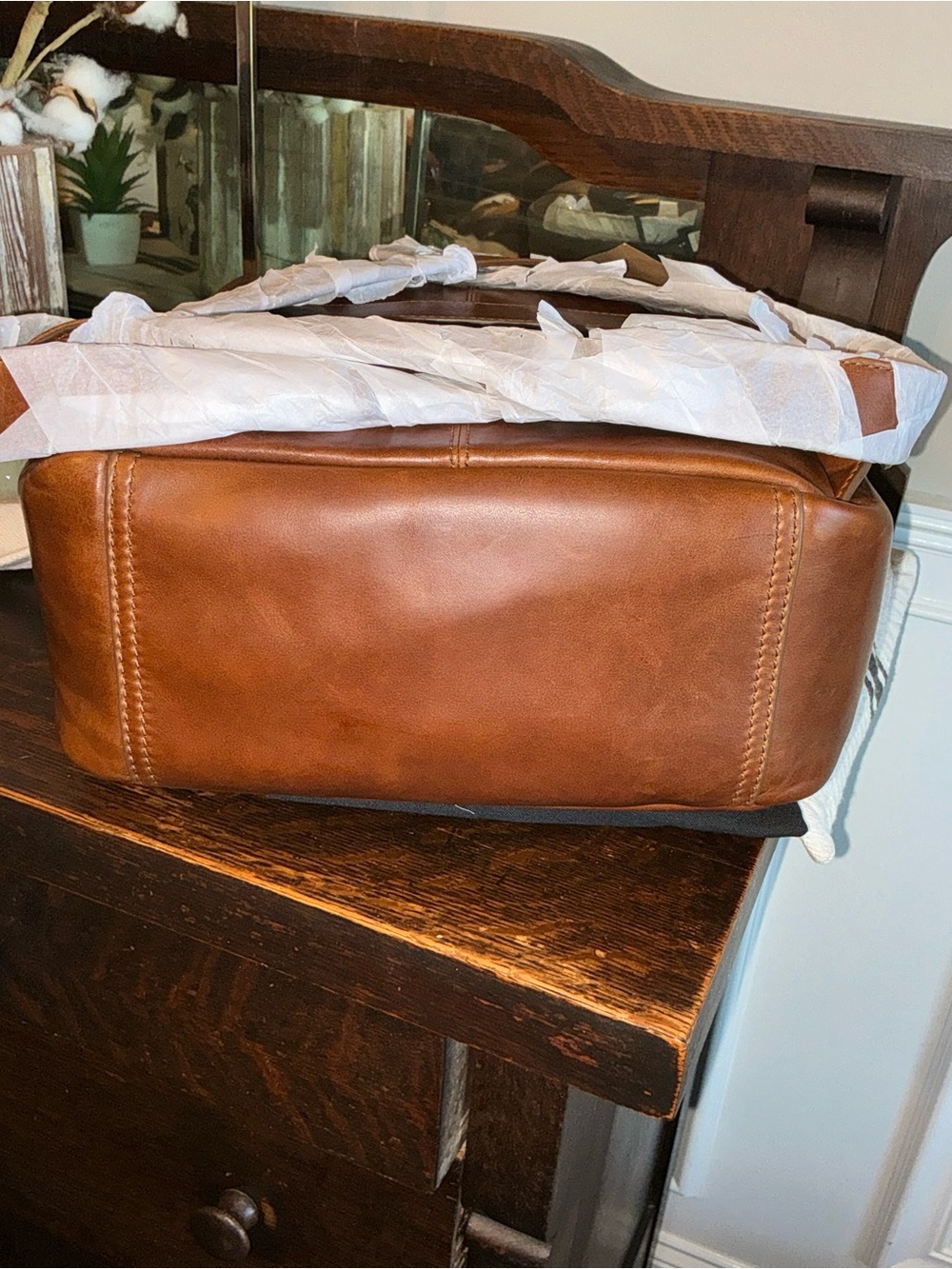 NWT Frye Melissa Leather Large Backpack Luggage Sleeve Cognac Brown MSRP $348 - Picture 10 of 15